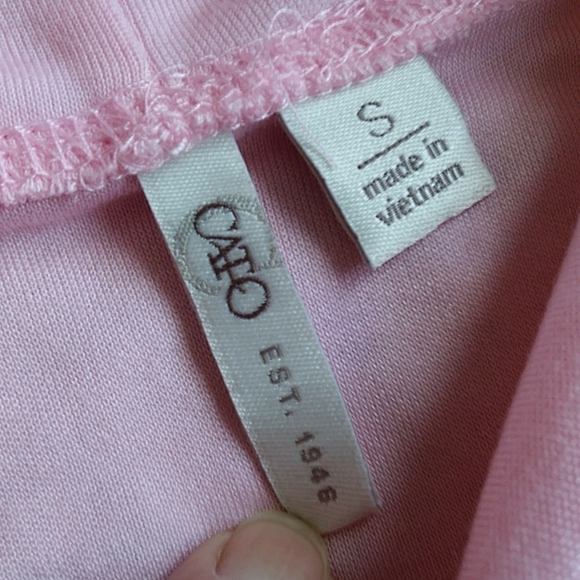 Cato Lyocell Cowl Neck Drawstring Kangaroo Pouch Top S Pink - Picture 2 of 15